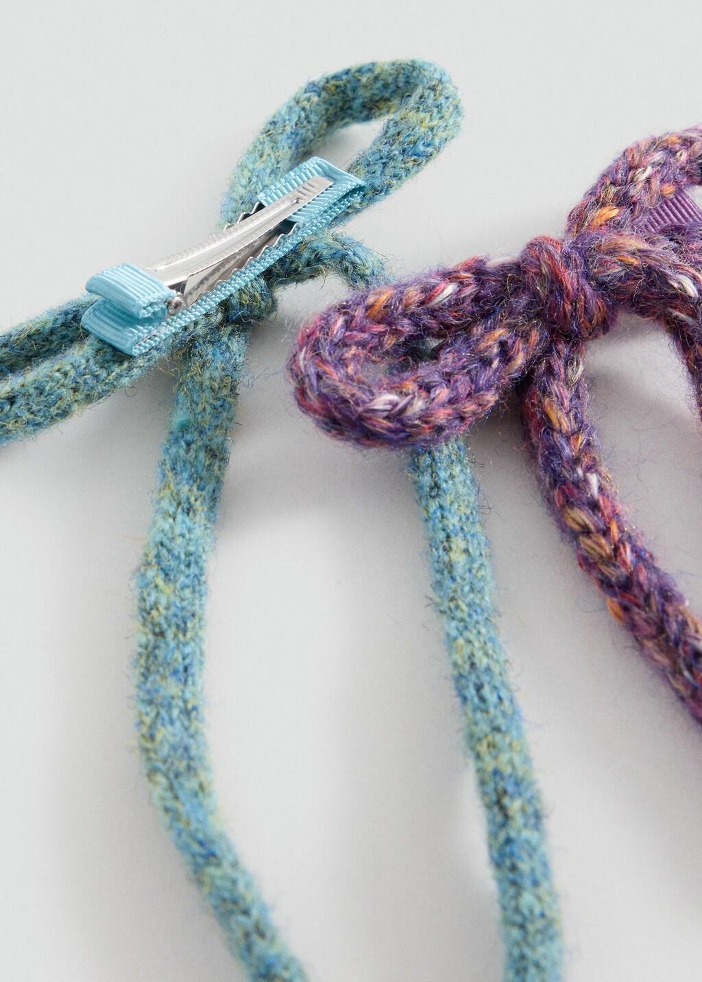 PURPLE Pack of 2 fur-effect hair clips, Kids Girl, Light-Pastel Purple, large image number 0