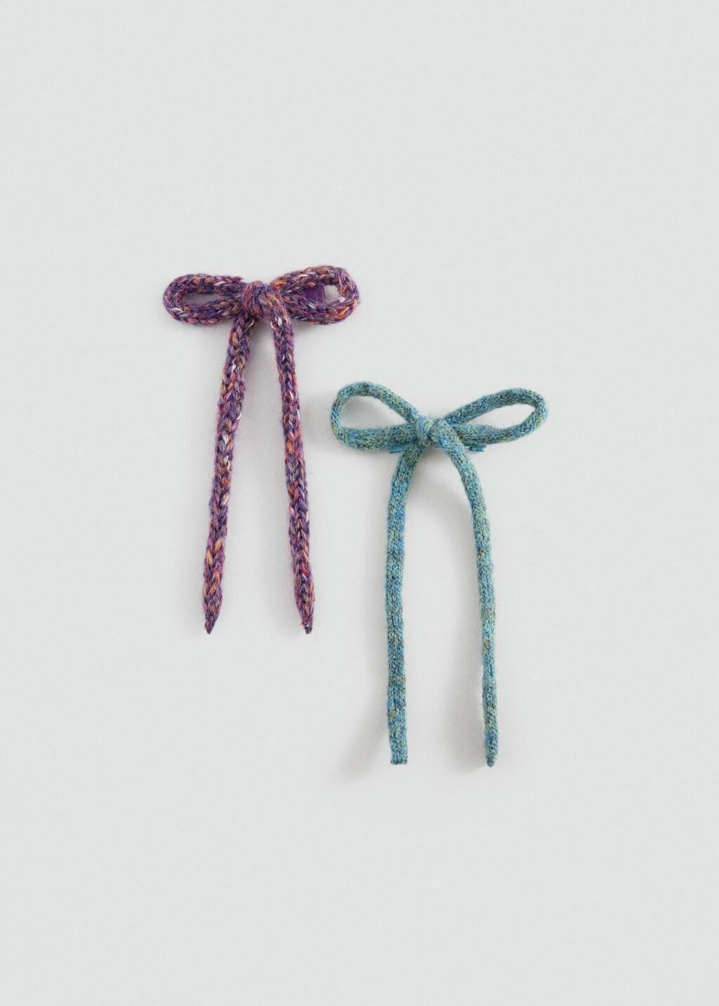 PURPLE Pack of 2 fur-effect hair clips, Kids Girl, Light-Pastel Purple, large image number 2