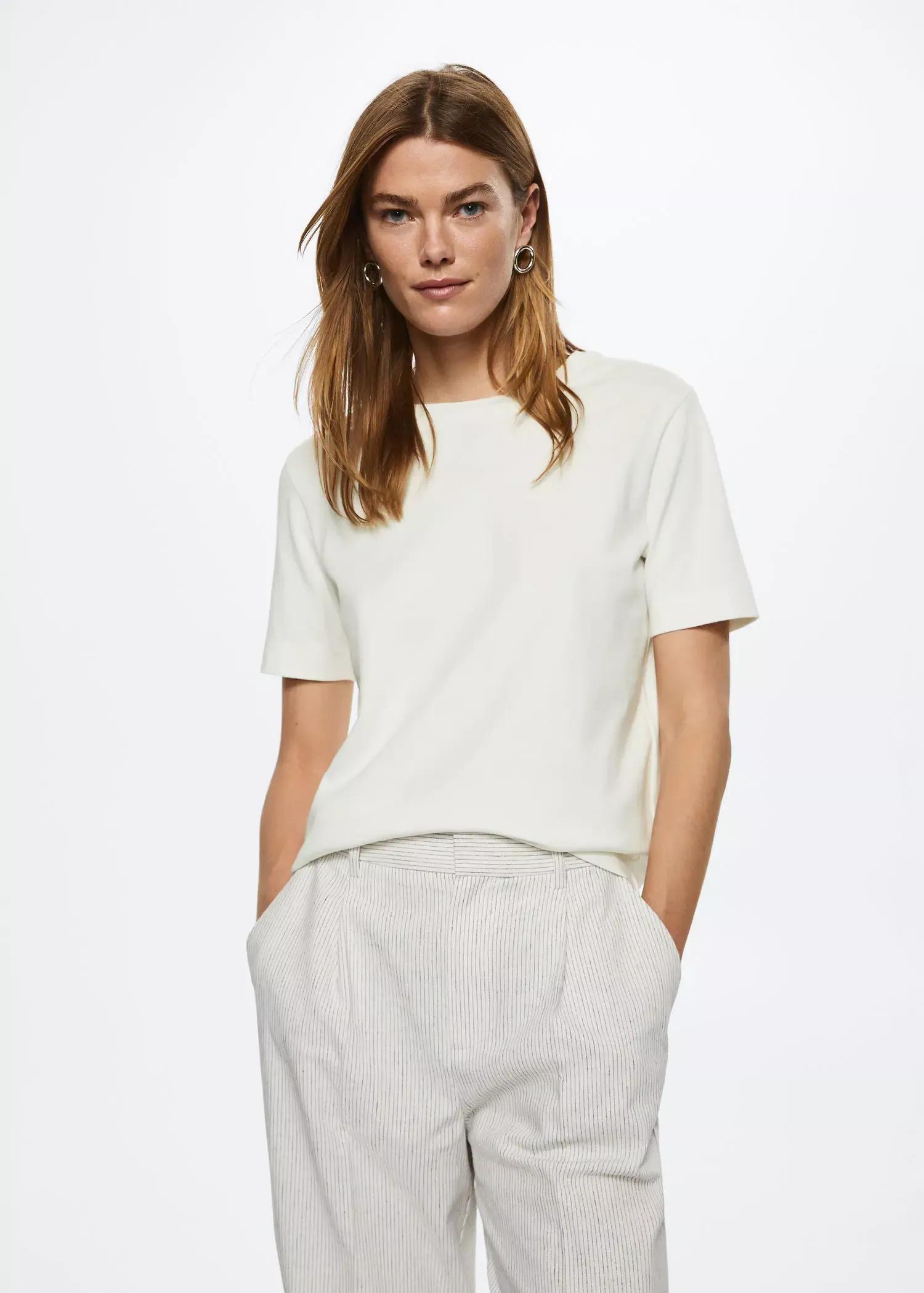 natural white Premium cotton t-shirt, , large image number 0