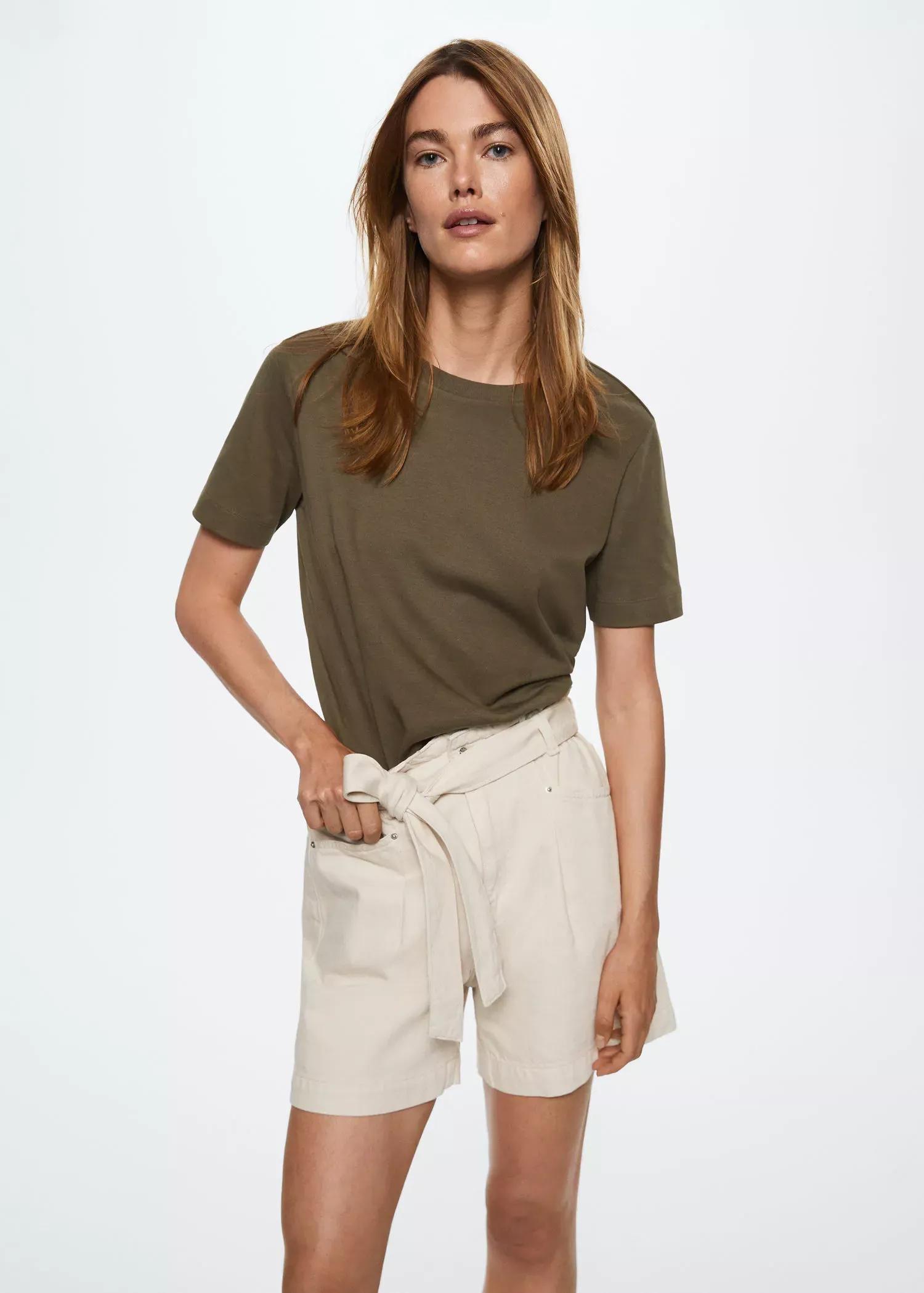 beige - khaki Premium cotton t-shirt, , large image number 0