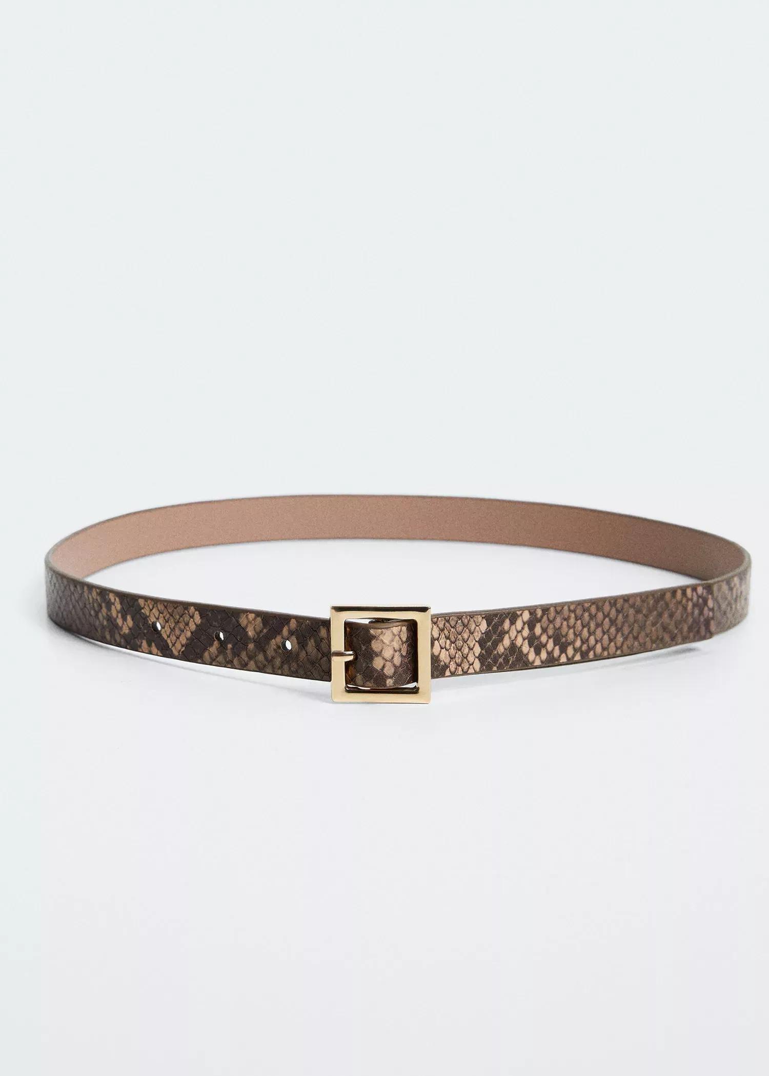 Brown Square Buckle Belt, , large image number 1