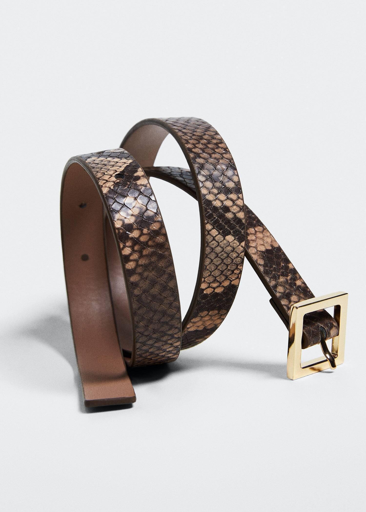 Brown Square Buckle Belt, , large image number 3