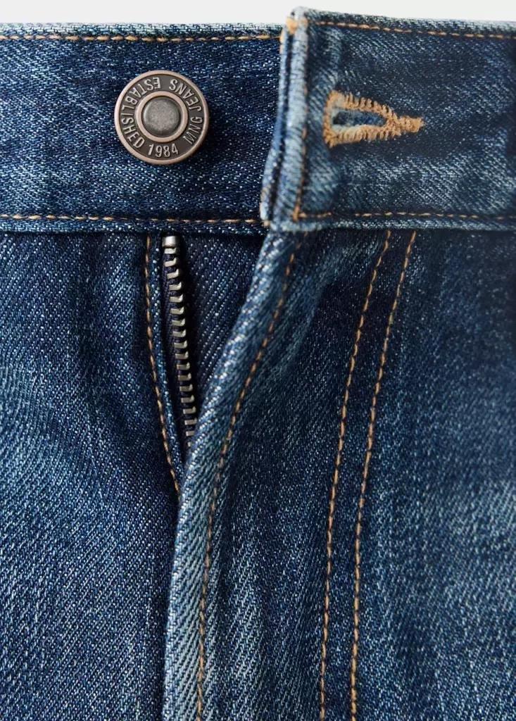 Blue Mid-Rise Straight Jeans, , large image number 5