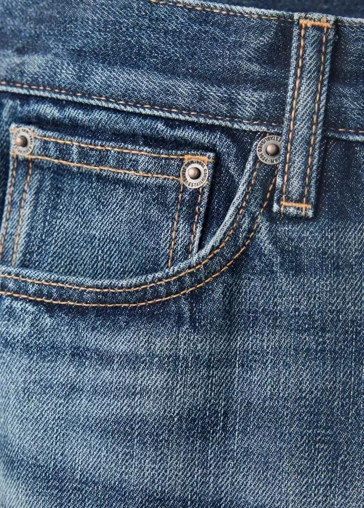 Blue Mid-Rise Straight Jeans, , large image number 6
