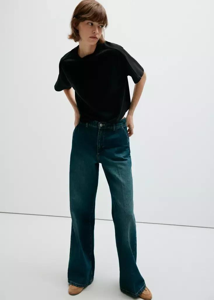 Black Seam Detail T-Shirt, Black, large image number 4