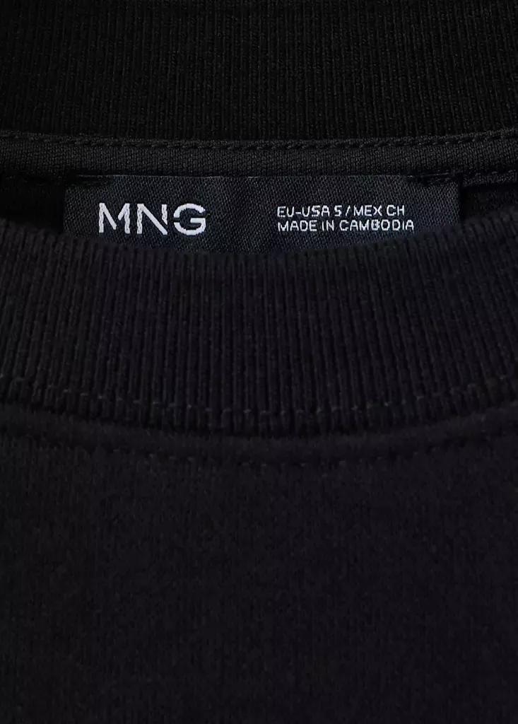 Black Seam Detail T-Shirt, Black, large image number 6