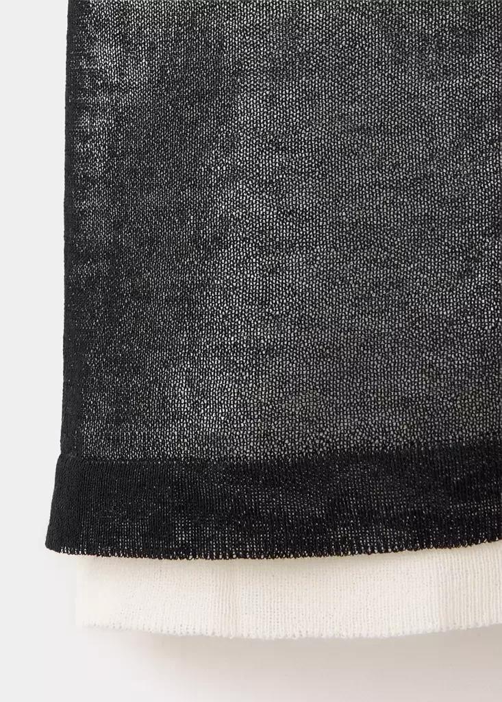 Black Short-Sleeved Combined Sweater, , large image number 8
