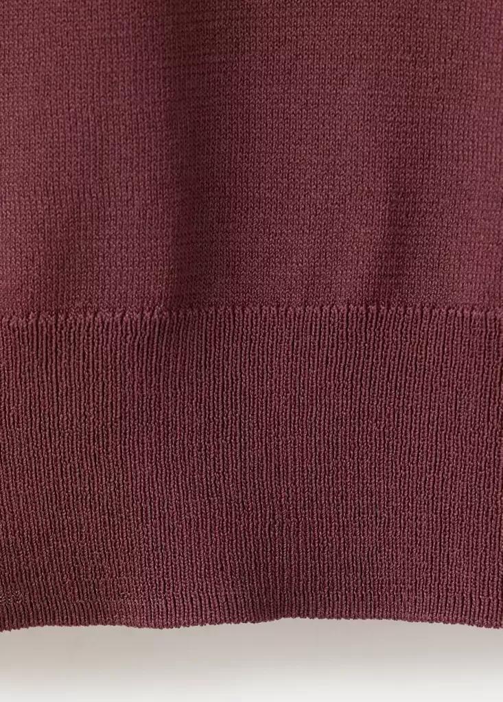 Red Fine Knit Polo Neck Sweater, , large image number 5