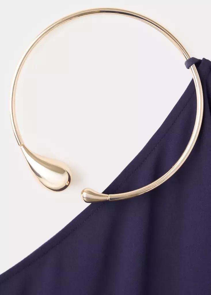 Blue Asymmetric Dress With Necklace, Medium Blue, large image number 5
