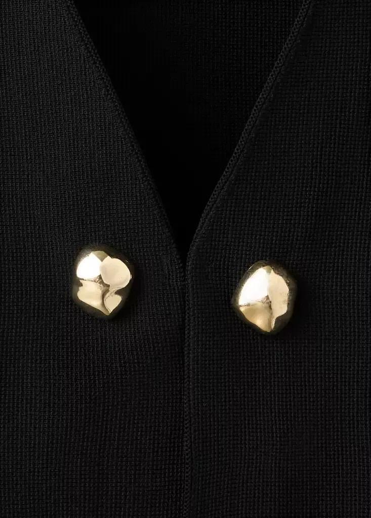 Black Knitted Jacket With Jewel Buttons, , large image number 4