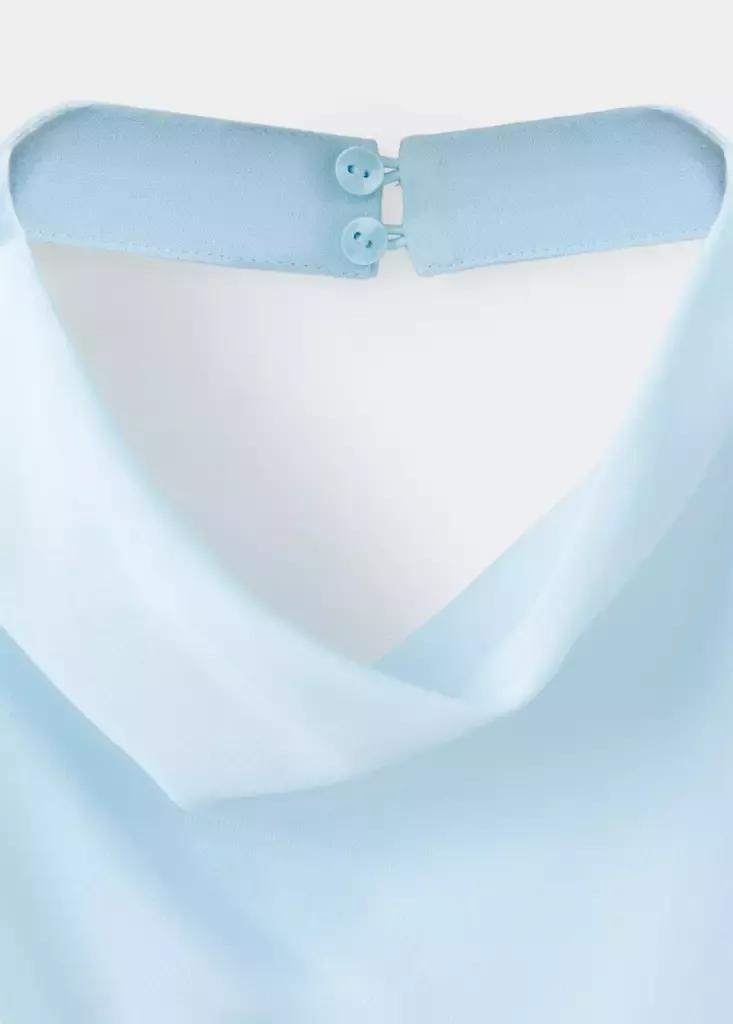 Blue Draped Halter Dress, , large image number 5