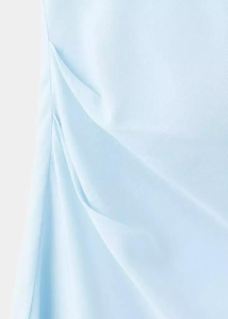 Blue Draped Halter Dress, , large image number 6
