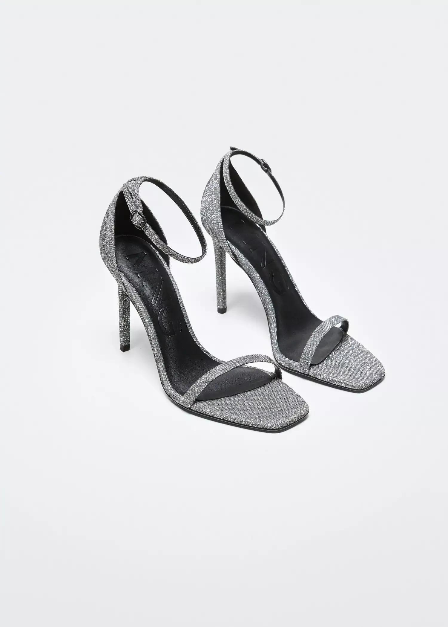 Silver Ankle-Cuff Sandals, , large image number 1