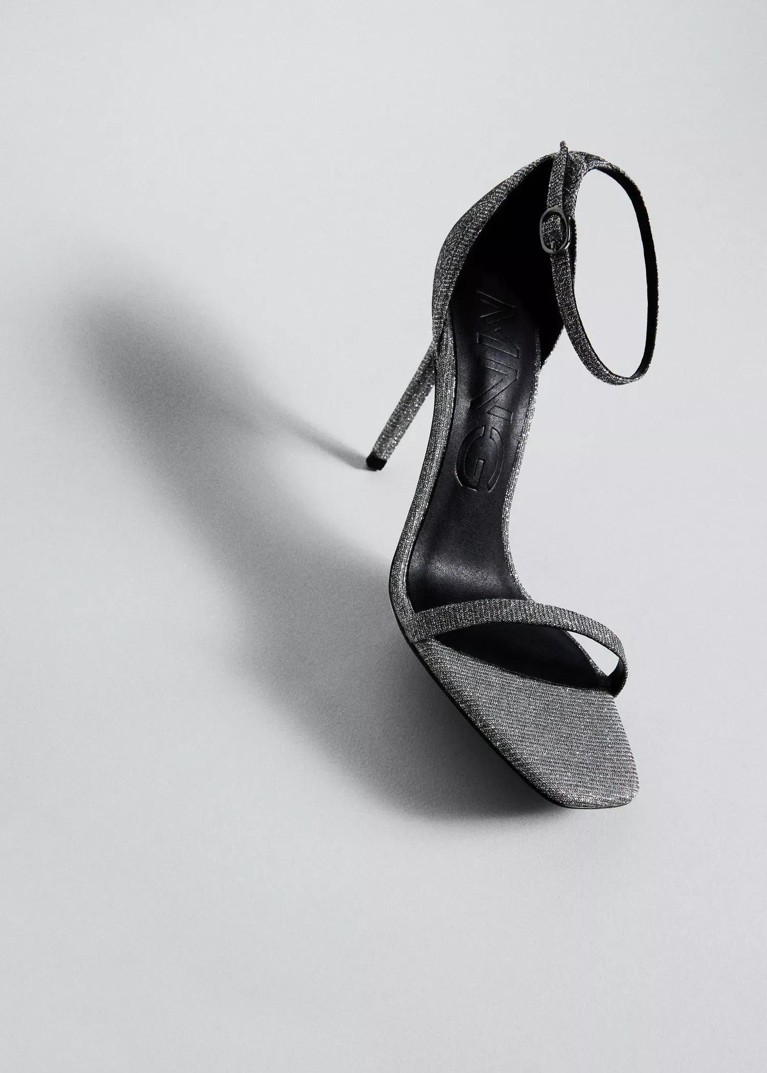 Silver Ankle-Cuff Sandals, , large image number 3