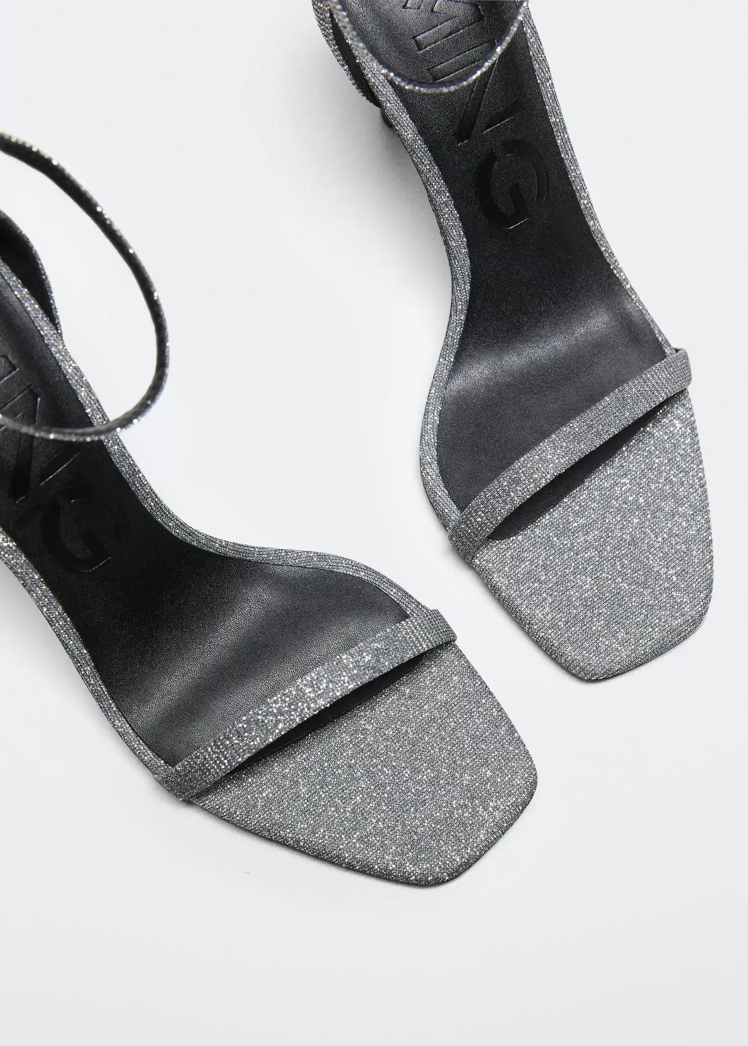 Silver Ankle-Cuff Sandals, , large image number 4