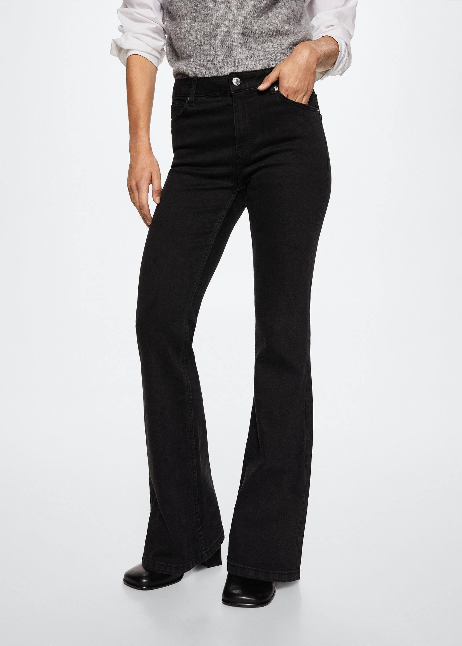 Grey Mid-Rise Flared Jeans, , large image number 0