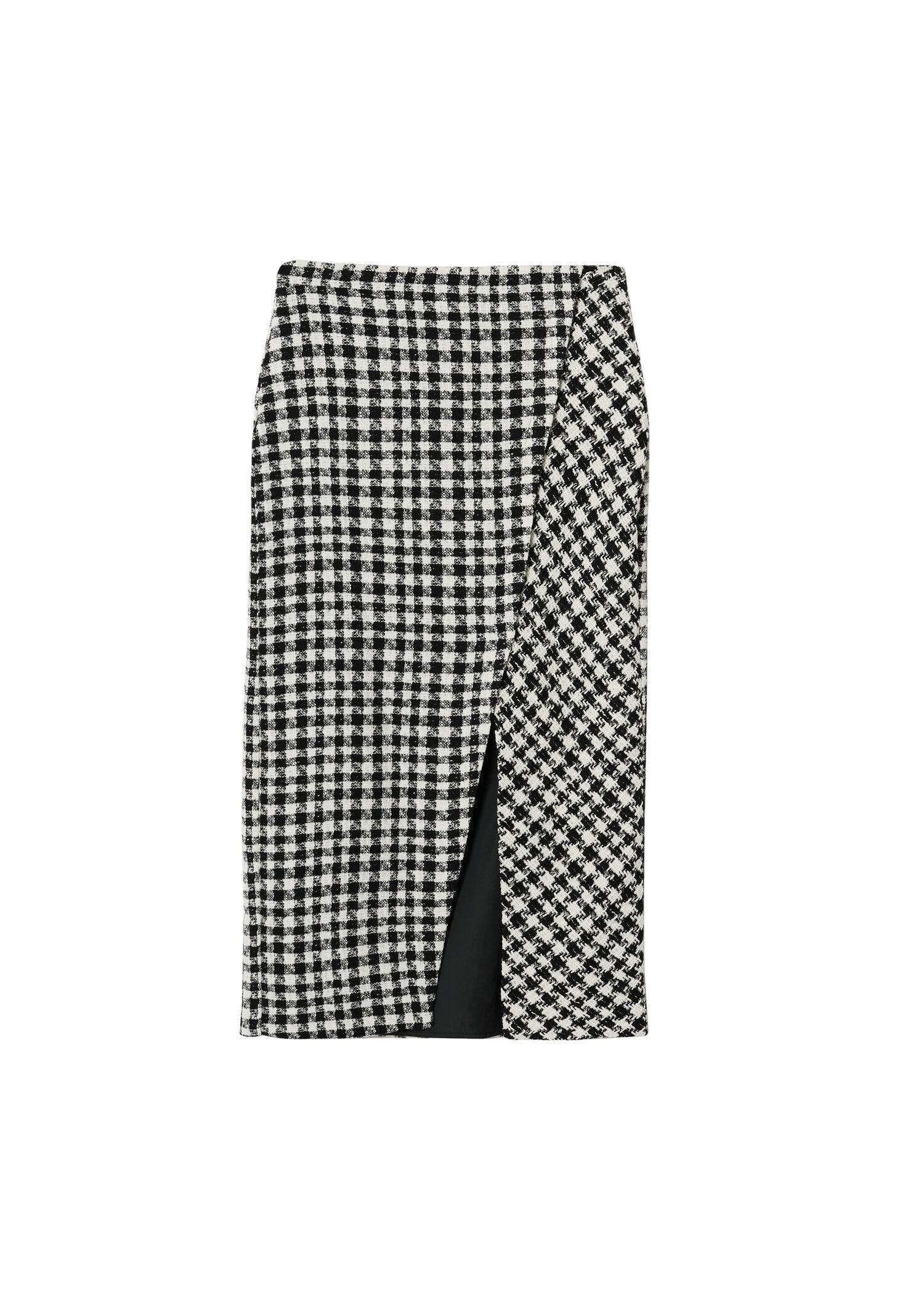 Black Houndstooth Pencil Skirt, , large image number 6