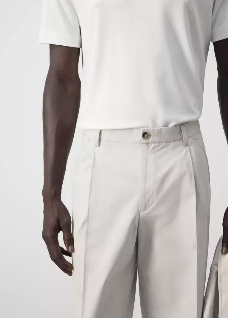 White Cropped Relaxed-Fit Trousers, , large image number 3
