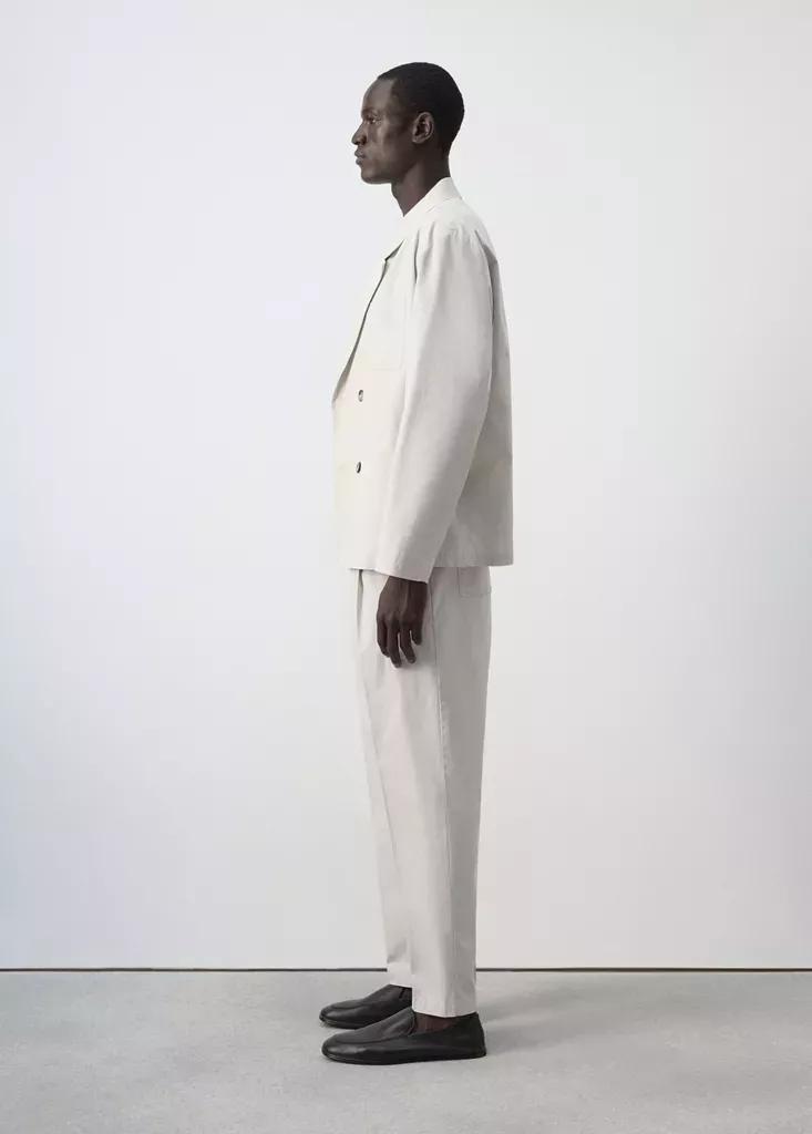 White Cropped Relaxed-Fit Trousers, , large image number 5