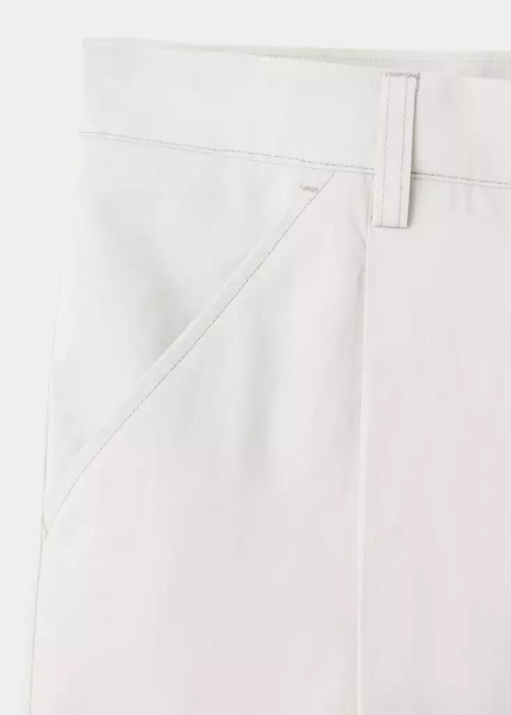 White Cropped Relaxed-Fit Trousers, , large image number 7