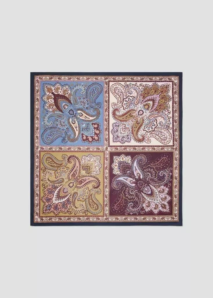Burgundy Paisley Print Scarf, , large image number 0