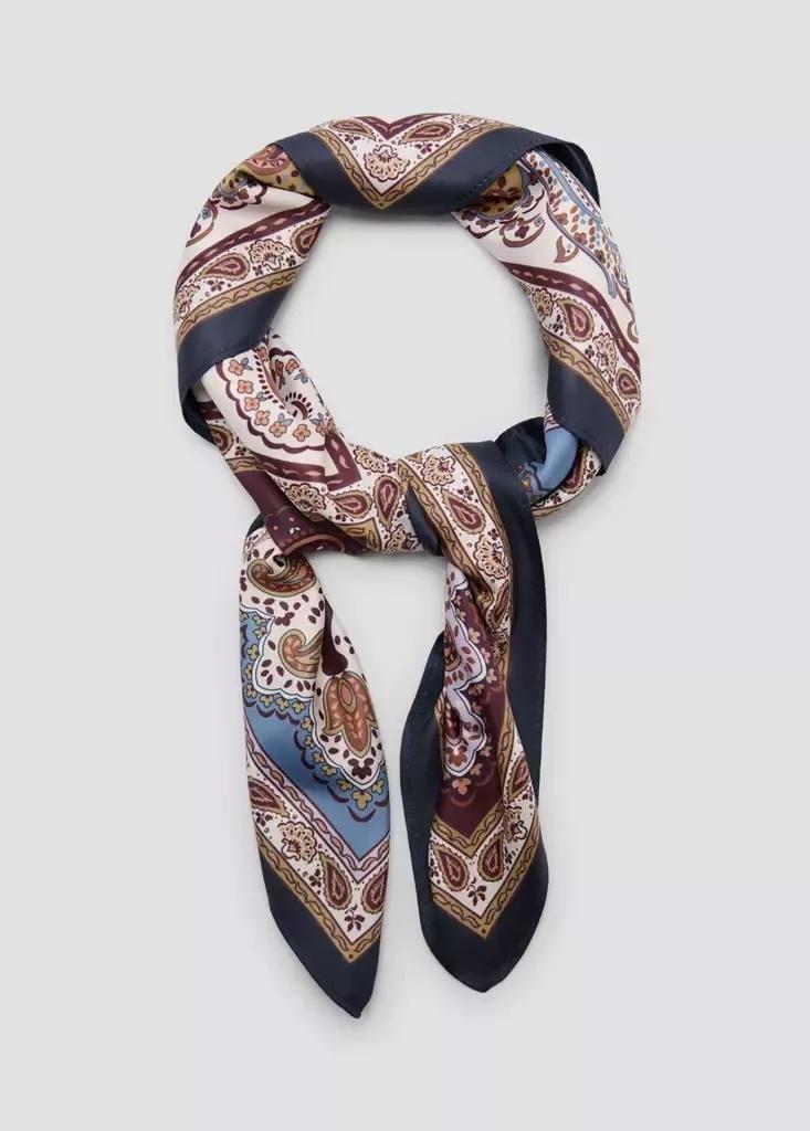 Burgundy Paisley Print Scarf, , large image number 2