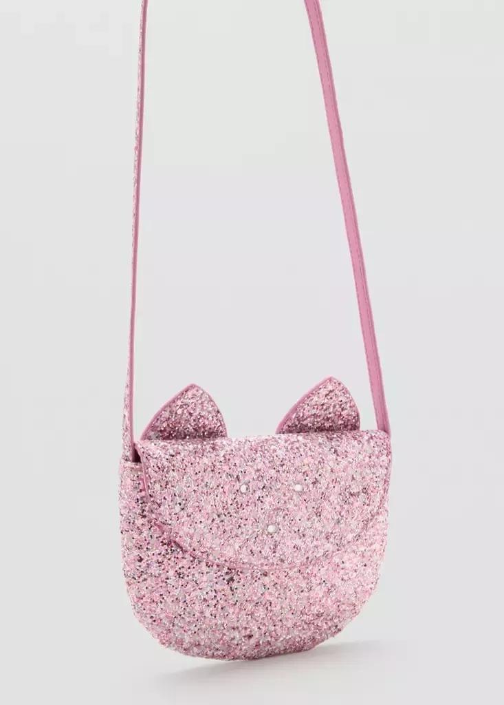 Pink Glitter Cat Purse, Baby Girls, , medium