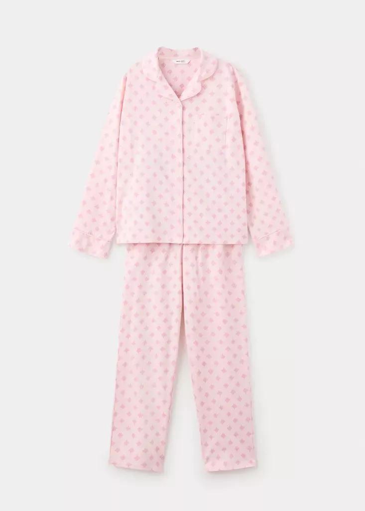 Pink Floral-Print Pyjama Set, Pink, large image number 0