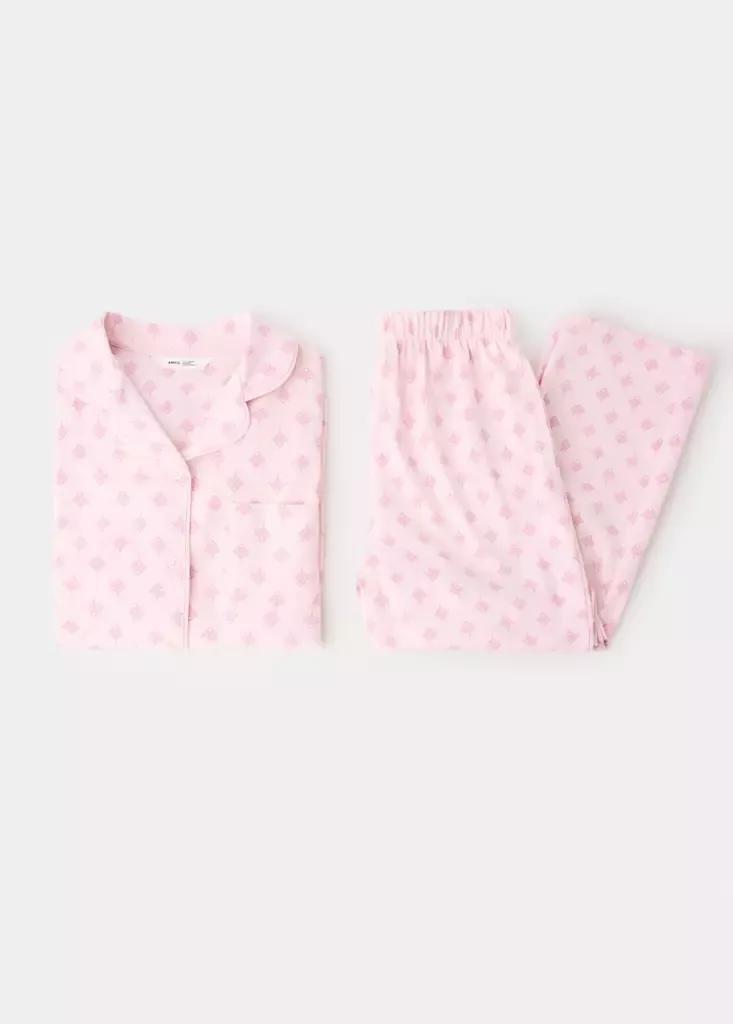 Pink Floral-Print Pyjama Set, Pink, large image number 3