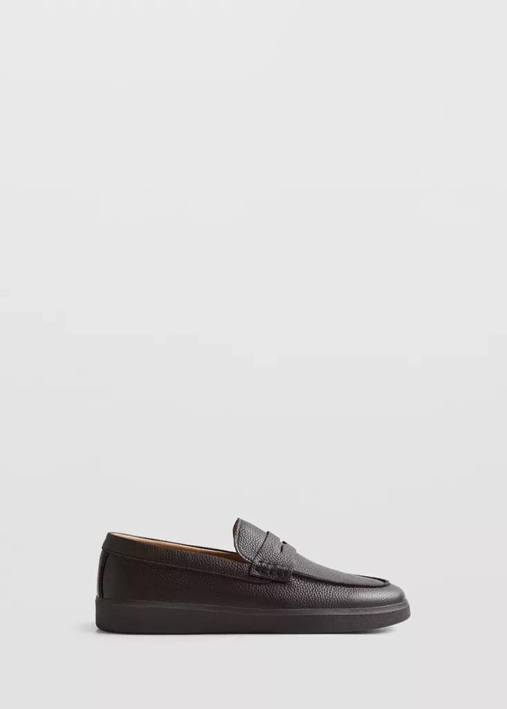 Brown Leather Penny Loafers, , large image number 0