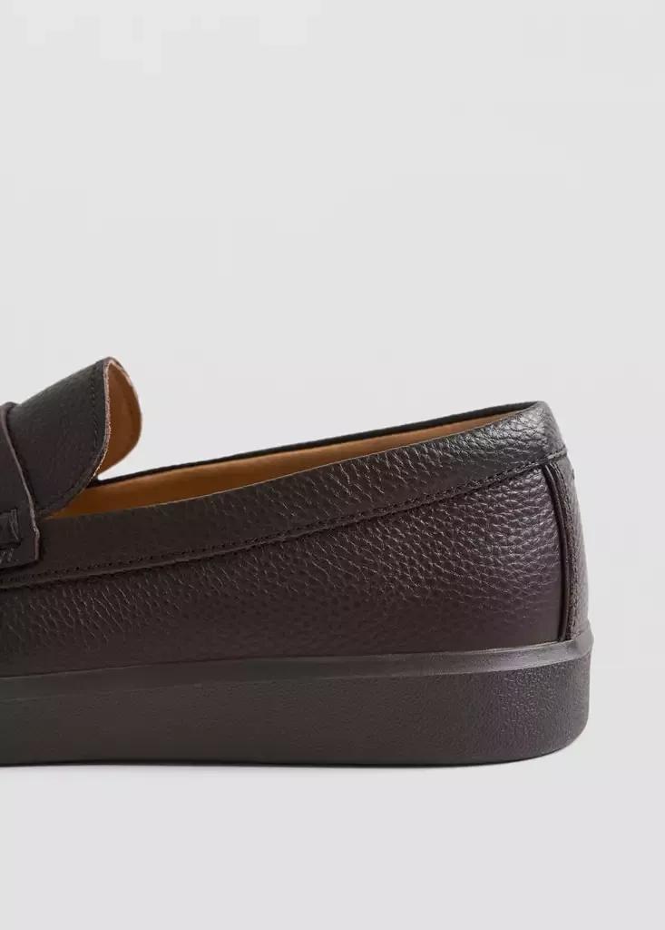 Brown Leather Penny Loafers, , medium