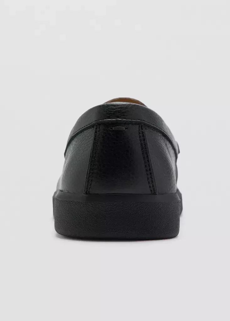 Black Leather Penny Loafers, , large image number 3