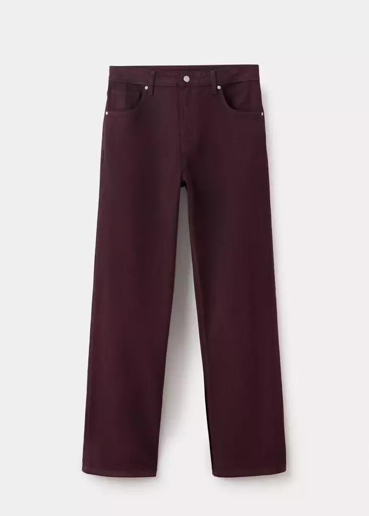Burgundy Miami -Rise Straight-Fit Jeans, , large image number 5