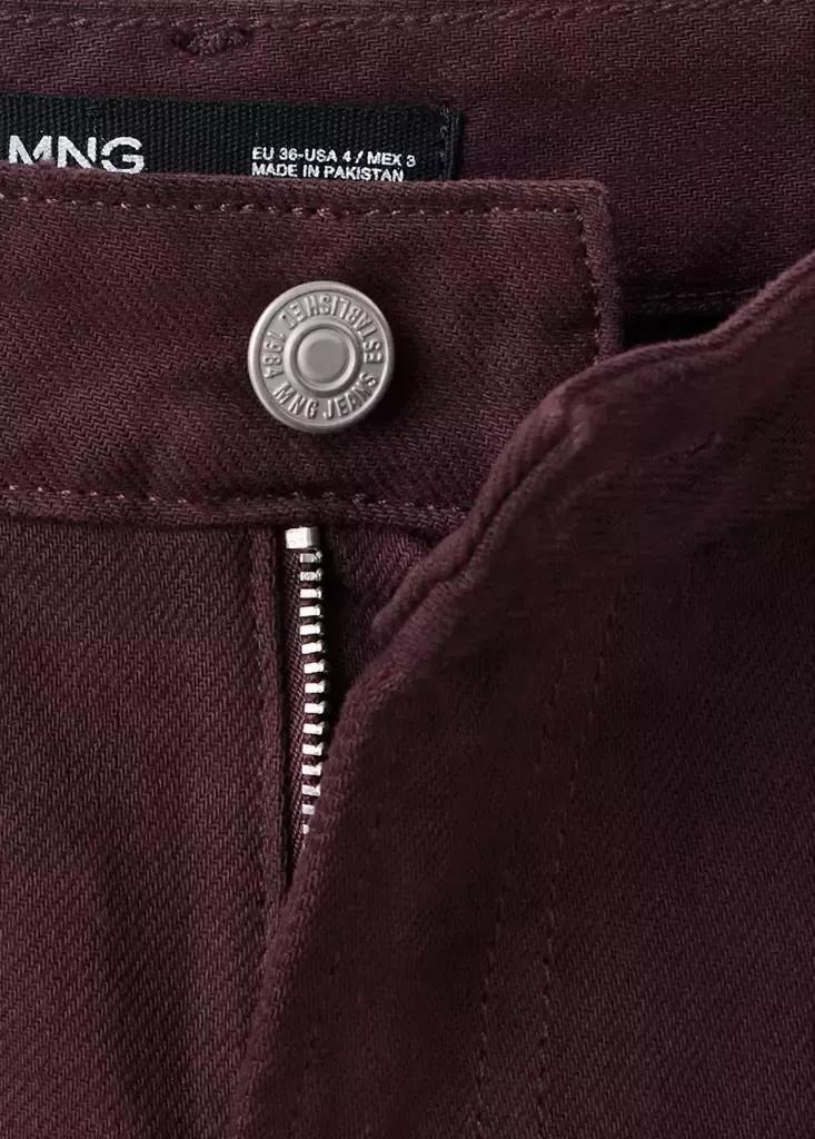 Burgundy Miami -Rise Straight-Fit Jeans, , large image number 6