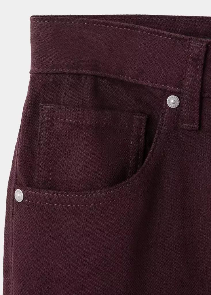 Burgundy Miami -Rise Straight-Fit Jeans, , large image number 7