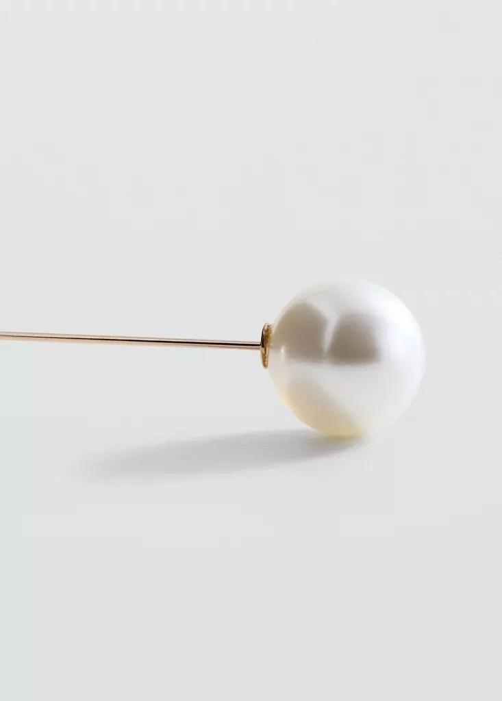 Gold Pearl Brooch, , large image number 1