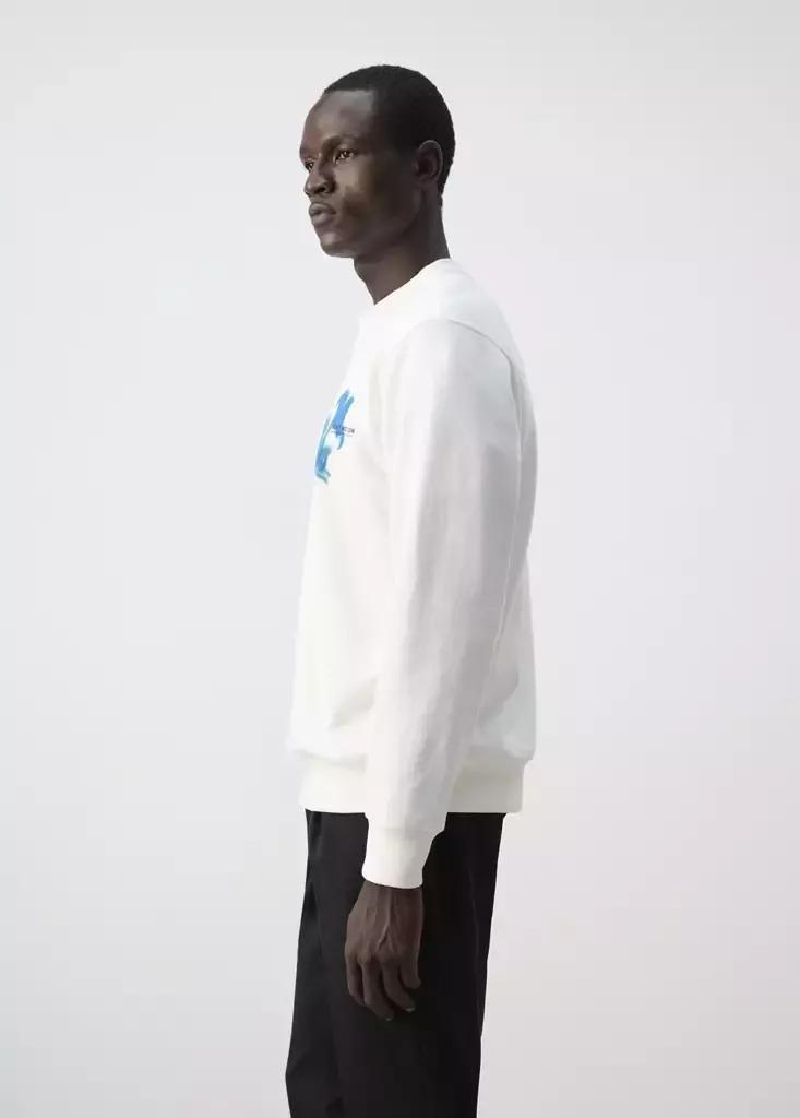White Printed 100% Cotton Sweatshirt, , large image number 4