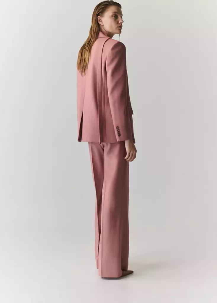Pink Straight-Fit Suit Trousers, Pink, medium
