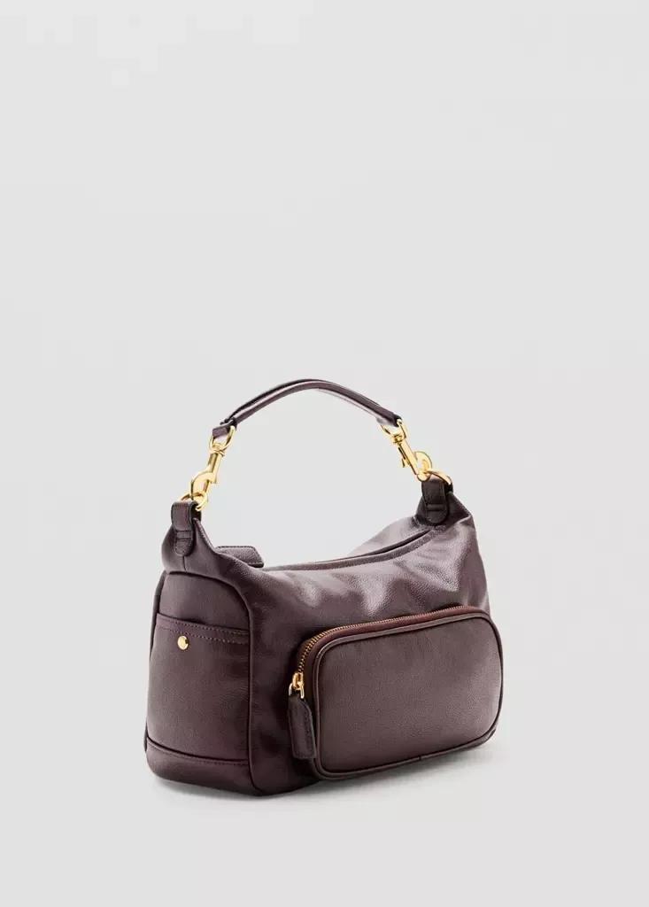 Burgundy Shoulder Bag With Pocket, , large image number 1