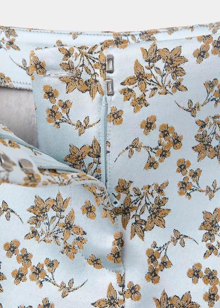 Blue Satin Jacquard Trousers, , large image number 5