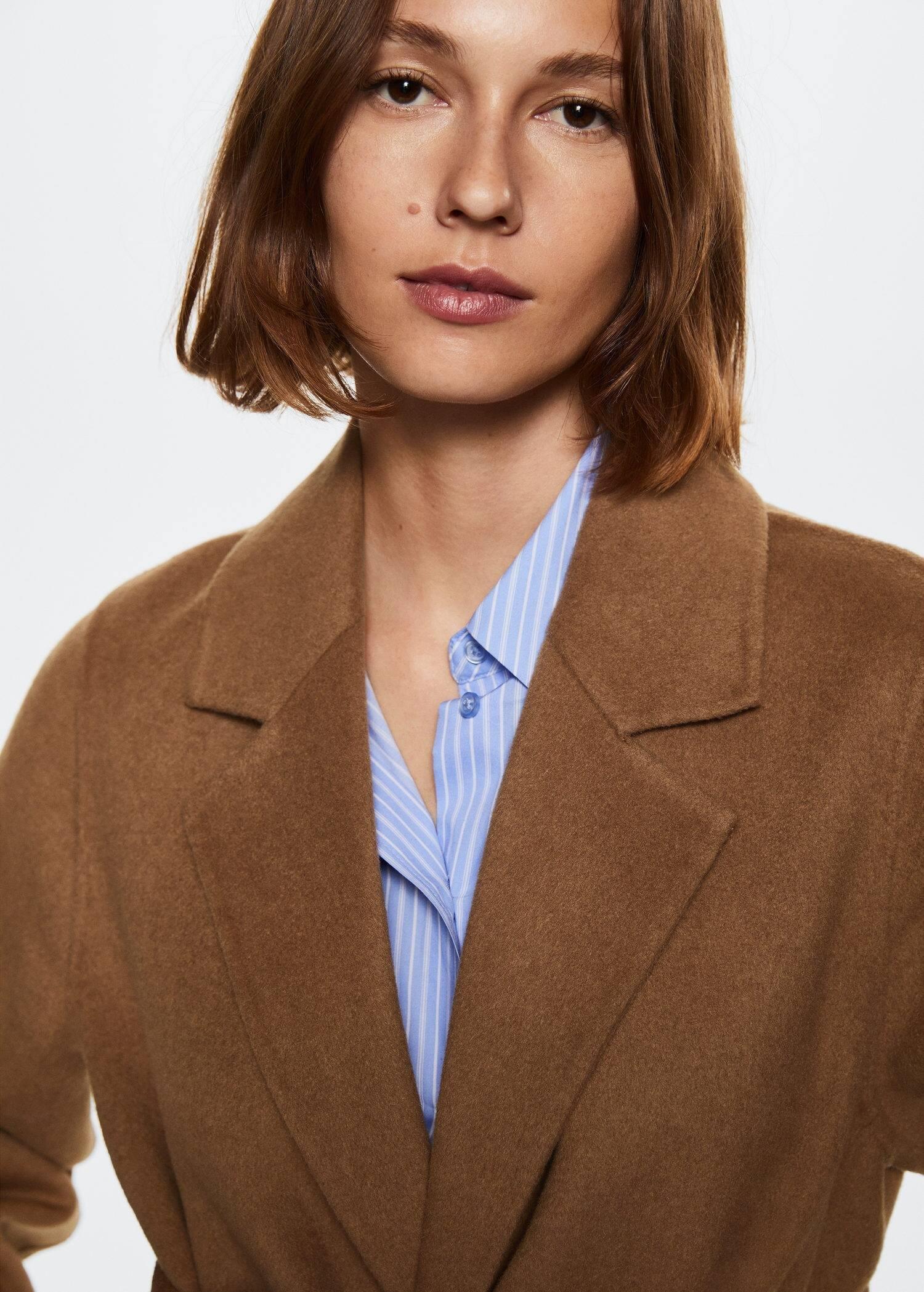 Brown Belt Handmade Coat, , large image number 2