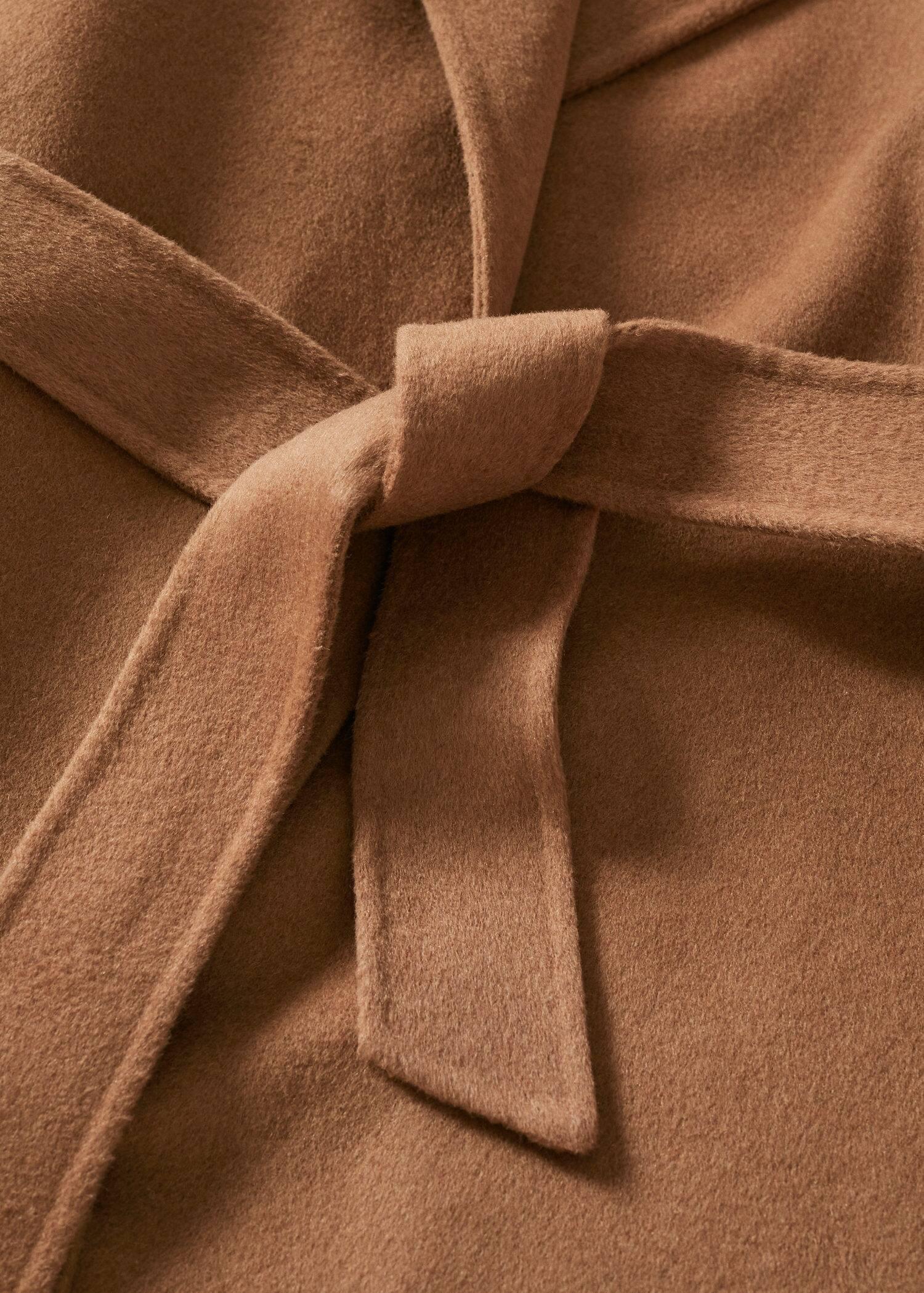 Brown Belt Handmade Coat, , large image number 6