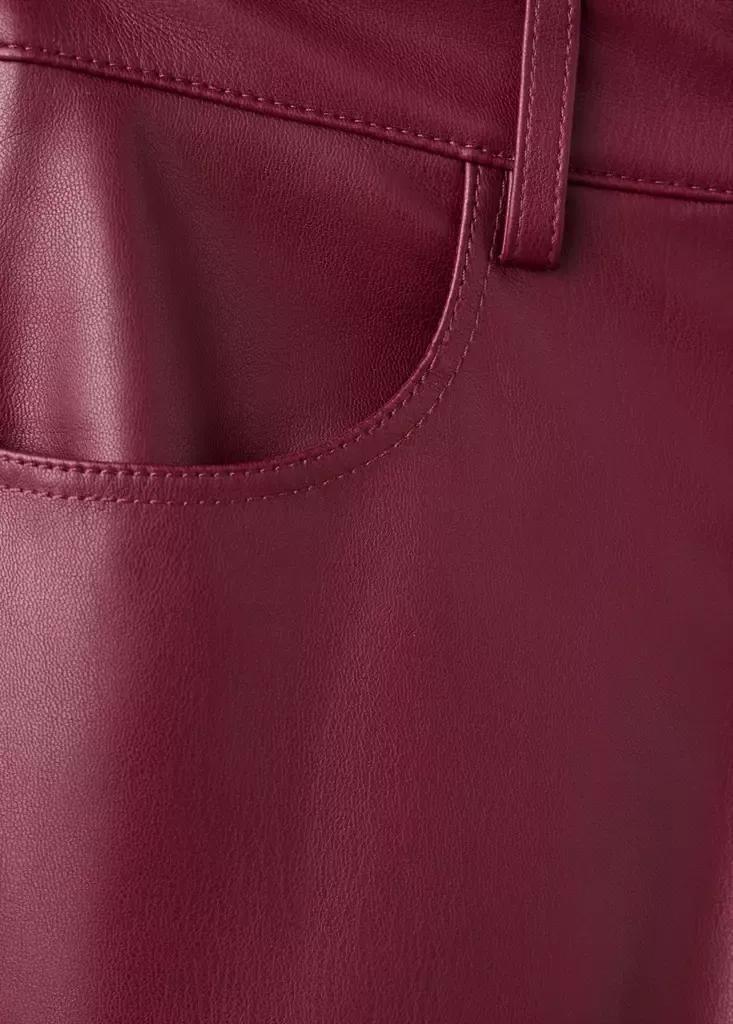 Red Faux-Leather Flared Trousers, Red, large image number 6