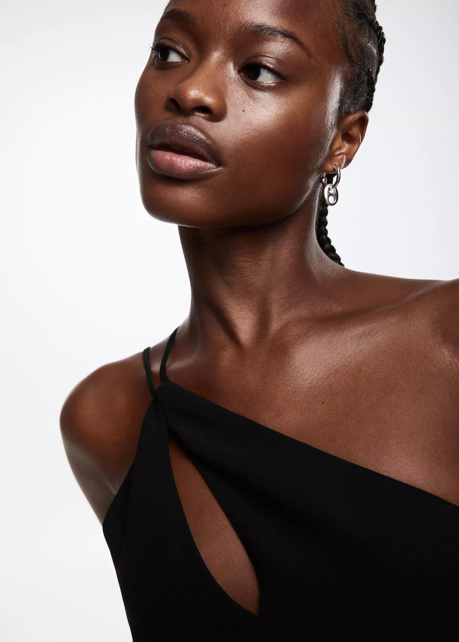 Black Asymmetric Long Jumpsuit, , large image number 2