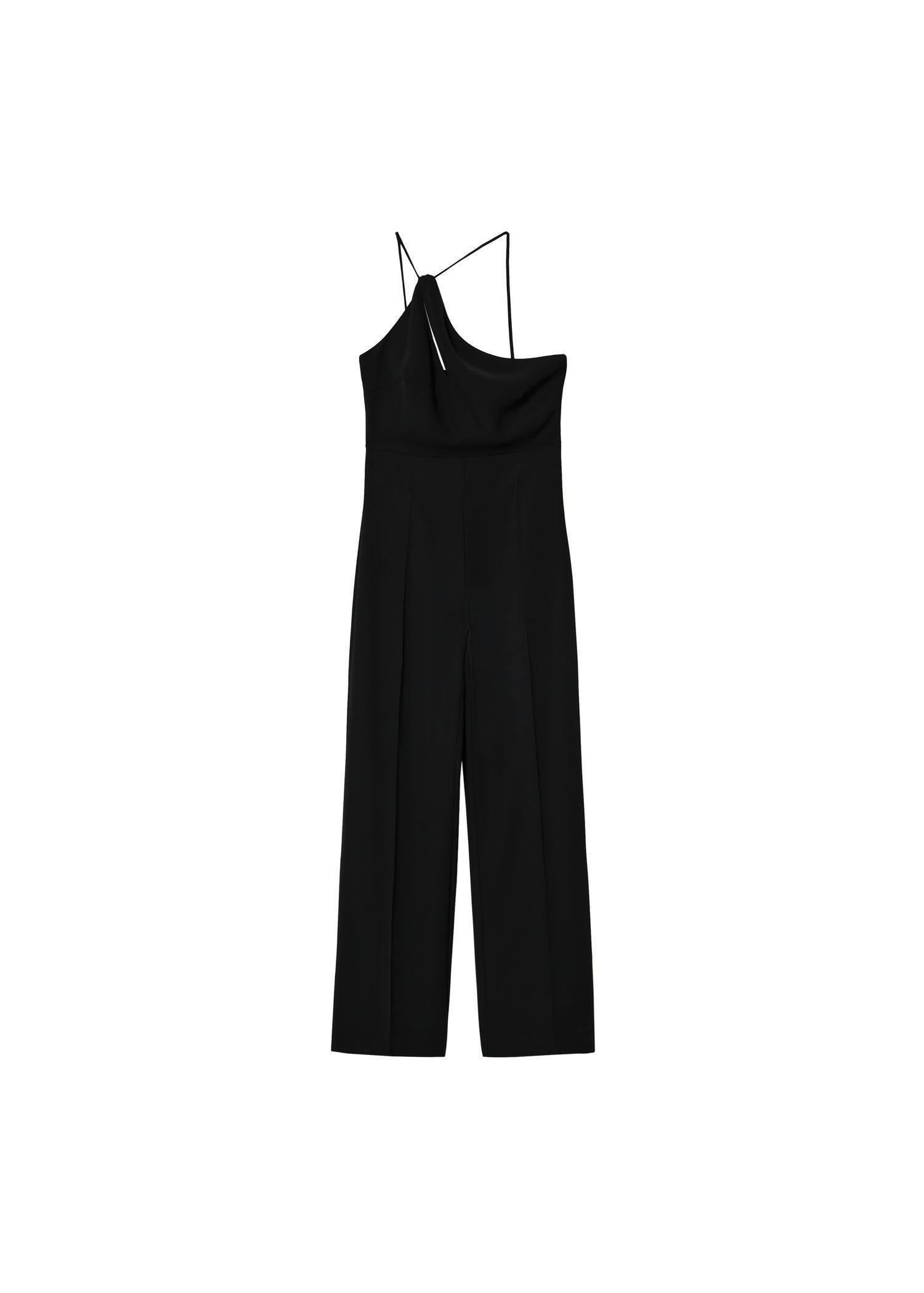 Black Asymmetric Long Jumpsuit, , large image number 6