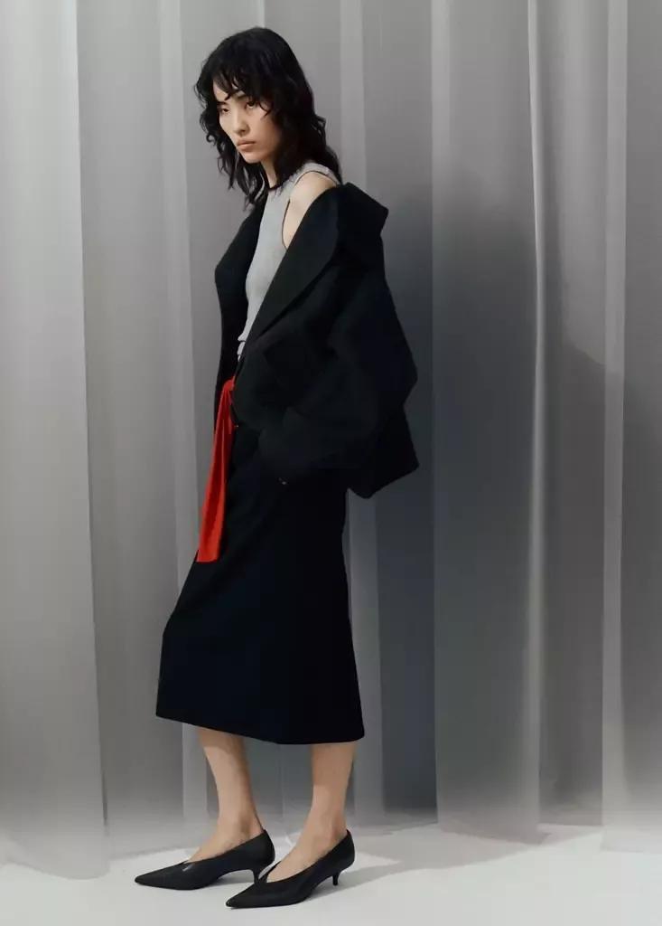 Grey Wool Cardigan With Collar, Dark Grey, large image number 3