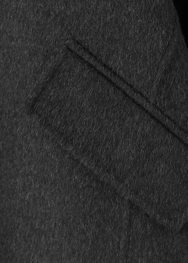 Grey Wool Cardigan With Collar, Dark Grey, large image number 5