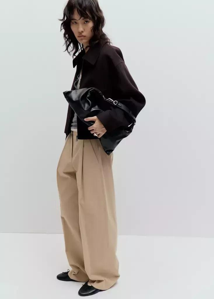 Brown Wool Bomber Jacket, Dark Brown, medium
