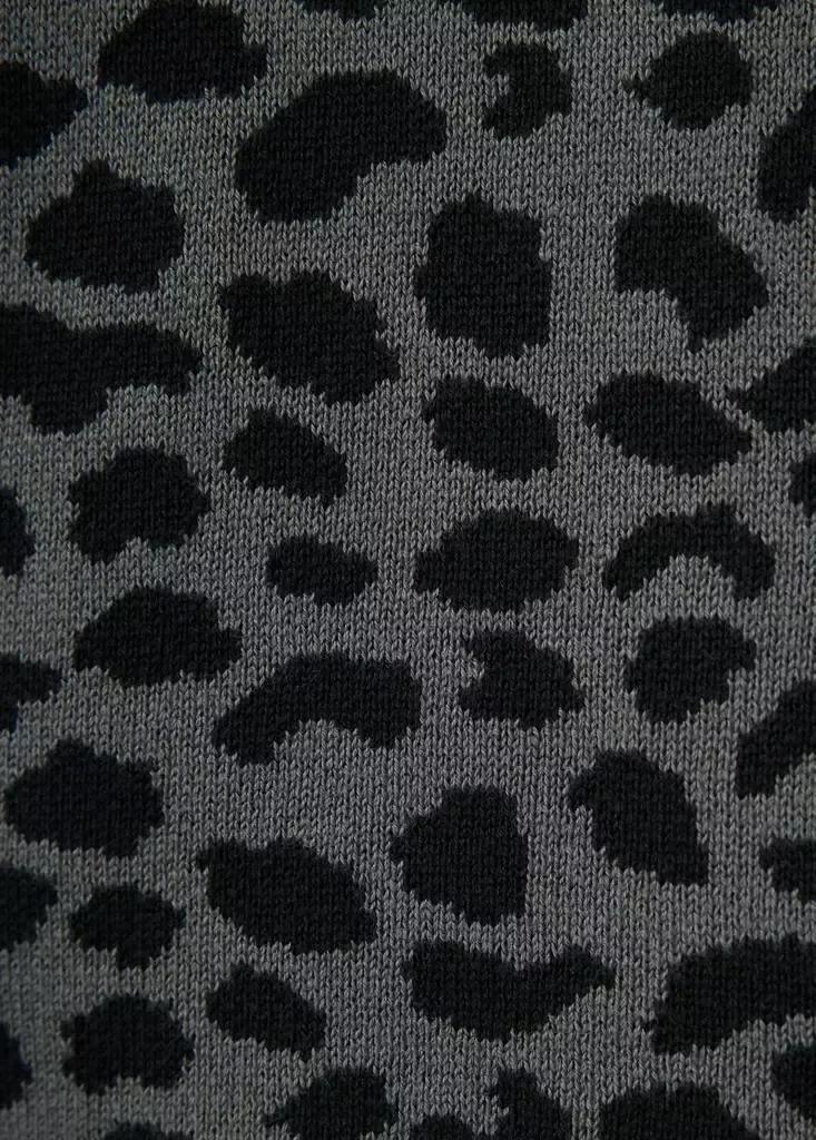 Grey Animal Print Cardigan, Charcoal, medium