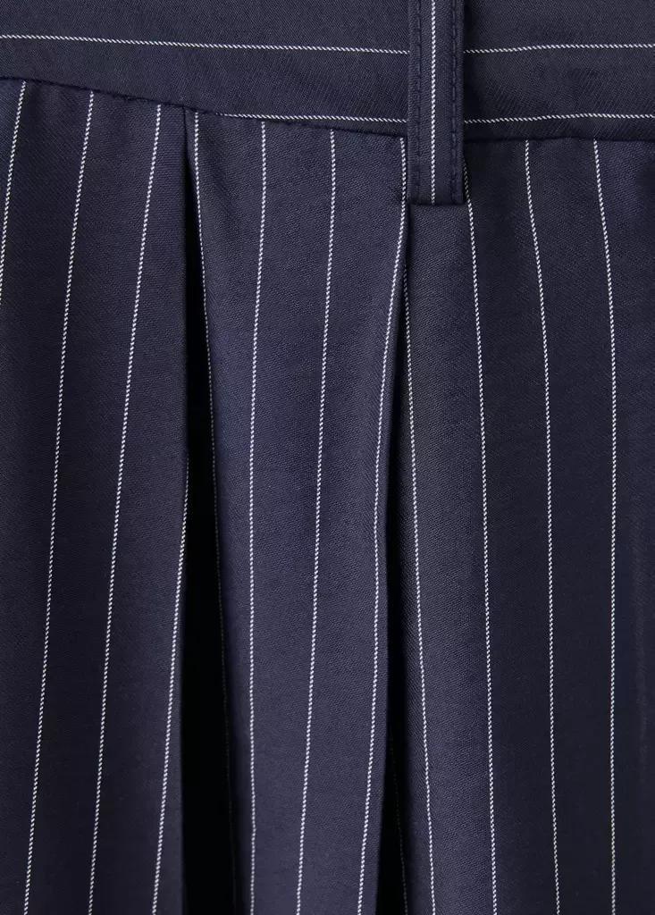 Blue Pinstripe Wide Leg Trousers, Navy, large image number 6